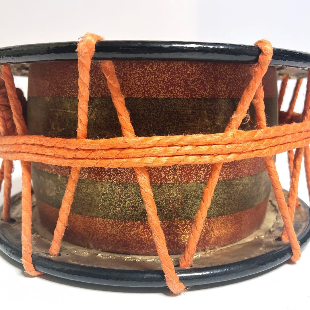 締め太鼓　和太鼓 34.5cm×16cm 蒔絵　打楽器　鼓面良好　金彩