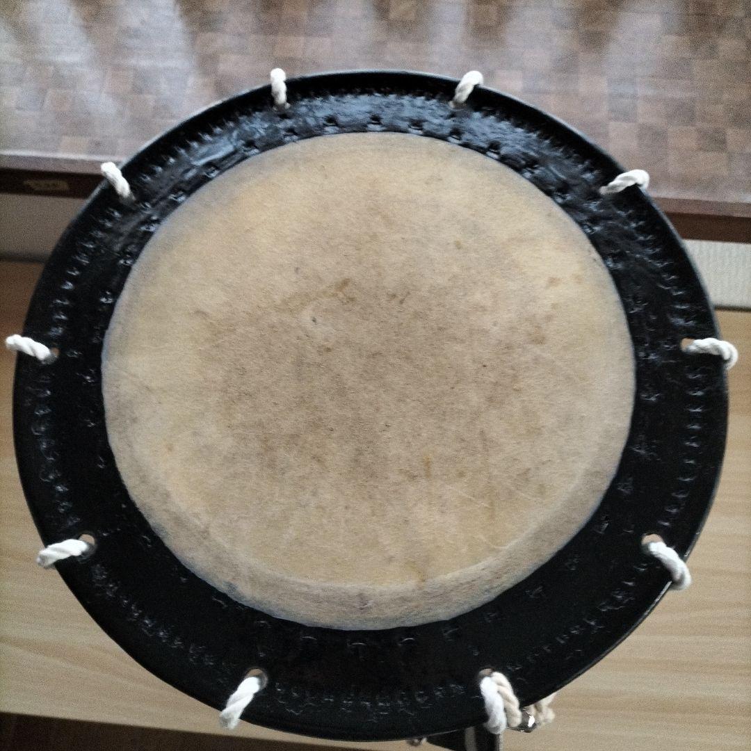 「なお様ご依頼商品」担ぎ太鼓　締太鼓　和太鼓 　天然皮革　ストラップ付中古品⑧