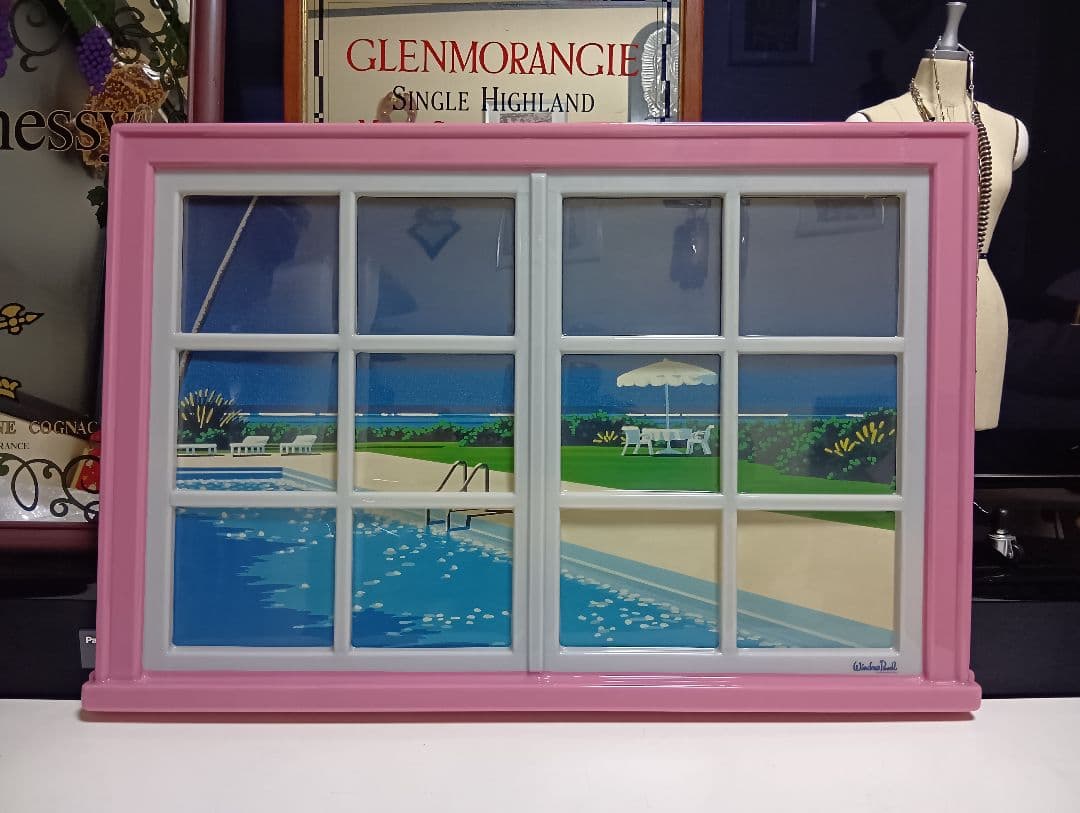 非売品　1980's　凡美社　アートポップ　ウィンドウ　パネル　永井博　ポスター