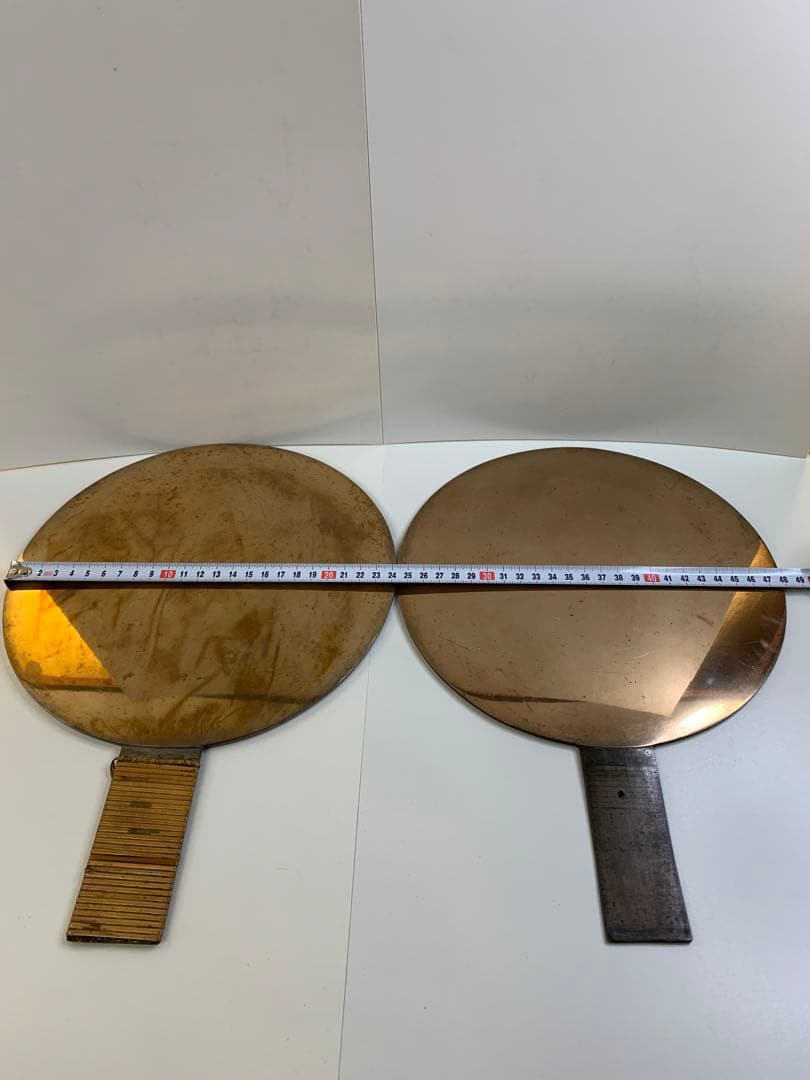 銅鏡 古い鏡2点 天下松村因幡守 手鏡 古鏡 骨董品 アンティーク