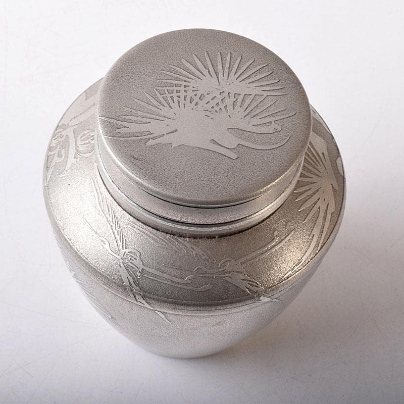 TM 　さつま岩切　正錫　松鶴文　茶壷　茶心壷　約350g　C　7729