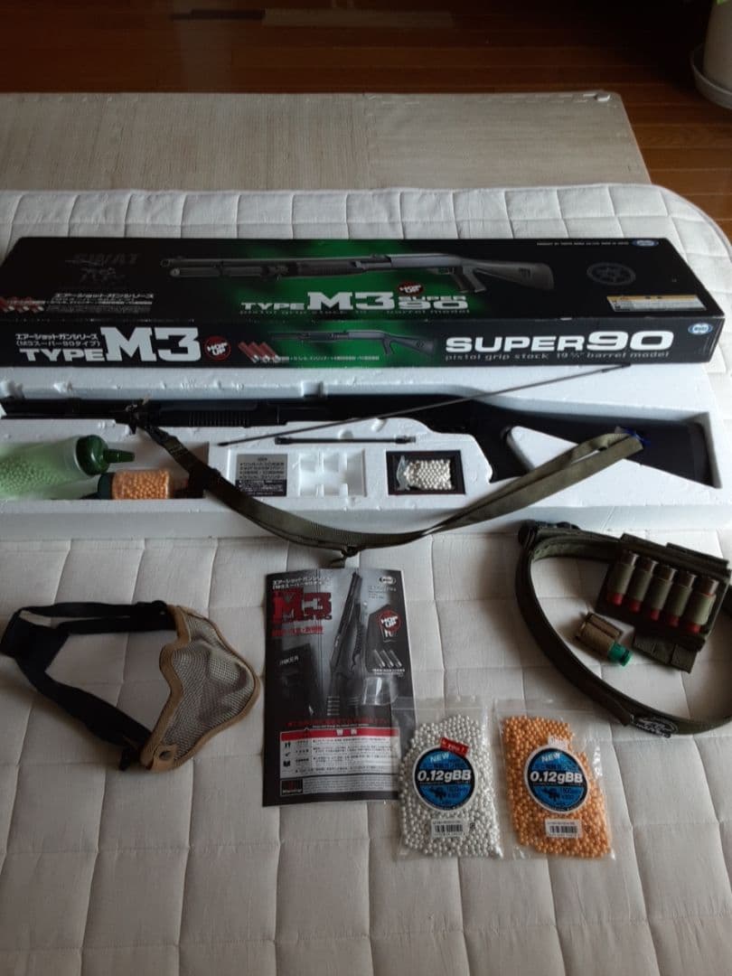 エアーショットガン　M3スーパー90タイプ　ベルト付き