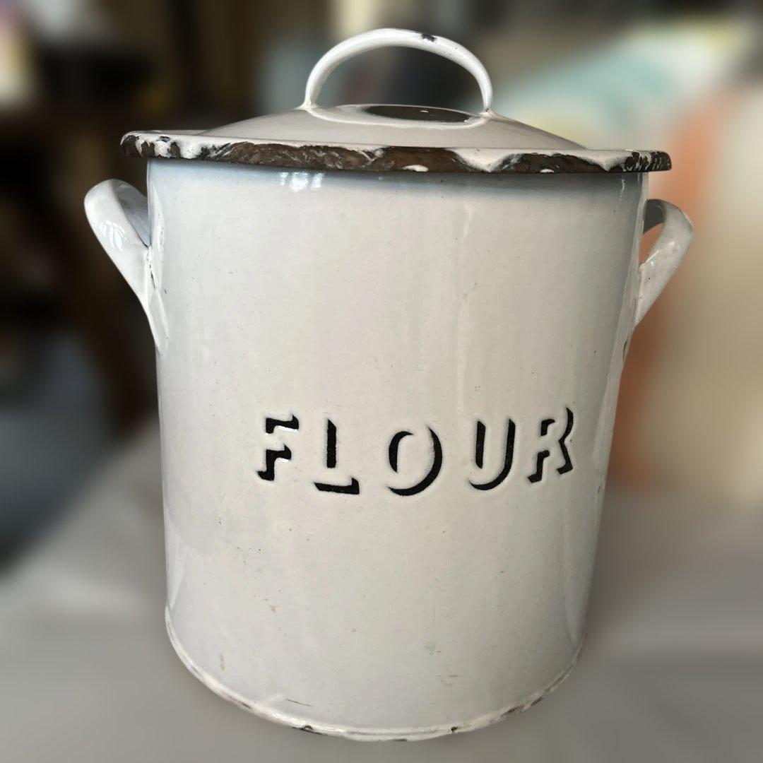 ⭐︎イギリスアンティークホーロー製フラワーキャニスター⭐︎