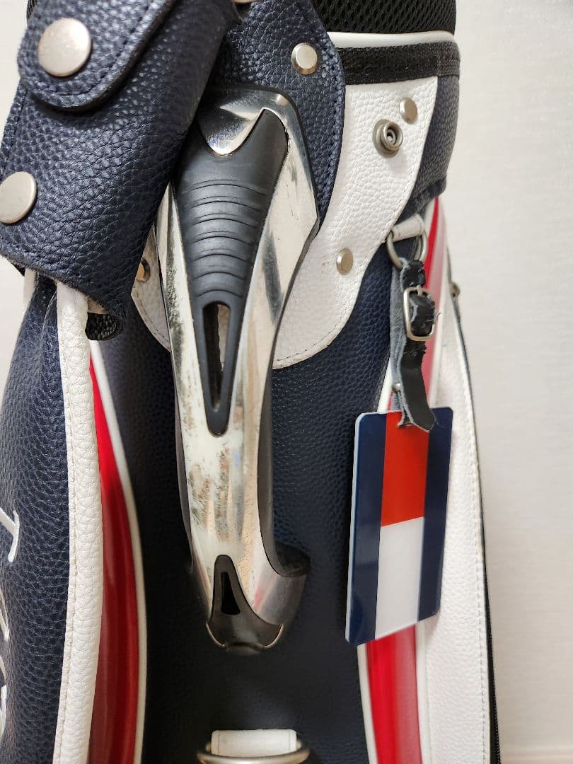   ゴルフキャディバッグ ネイビー、トリコロール