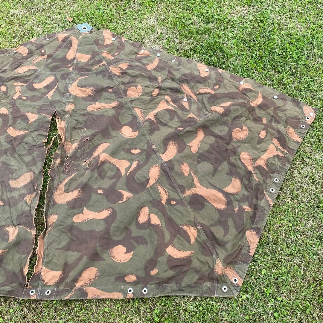 【破れ大】ハンガリー軍　軍幕　ポンチョ　１枚⑤　 ハリケーンカモ　 ミリタリー