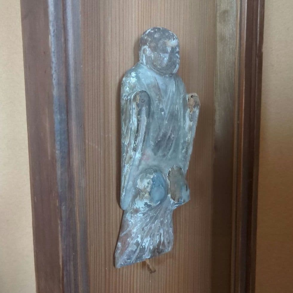 木製仏像オブジェ 約19cm　　骨董品　美術品　壁掛け