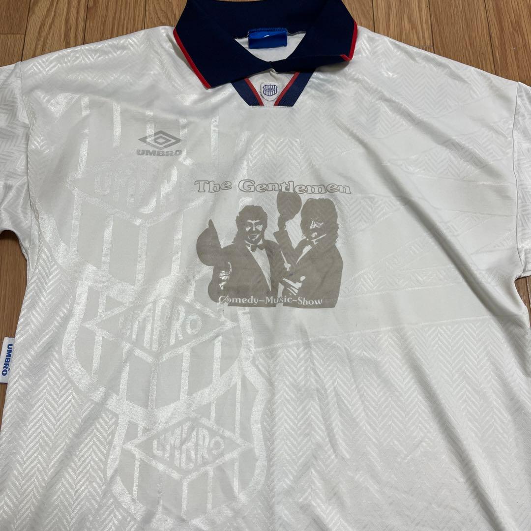 90s UMBRO ゲームシャツ 長袖　襟付き 透かし　イングランド　XL