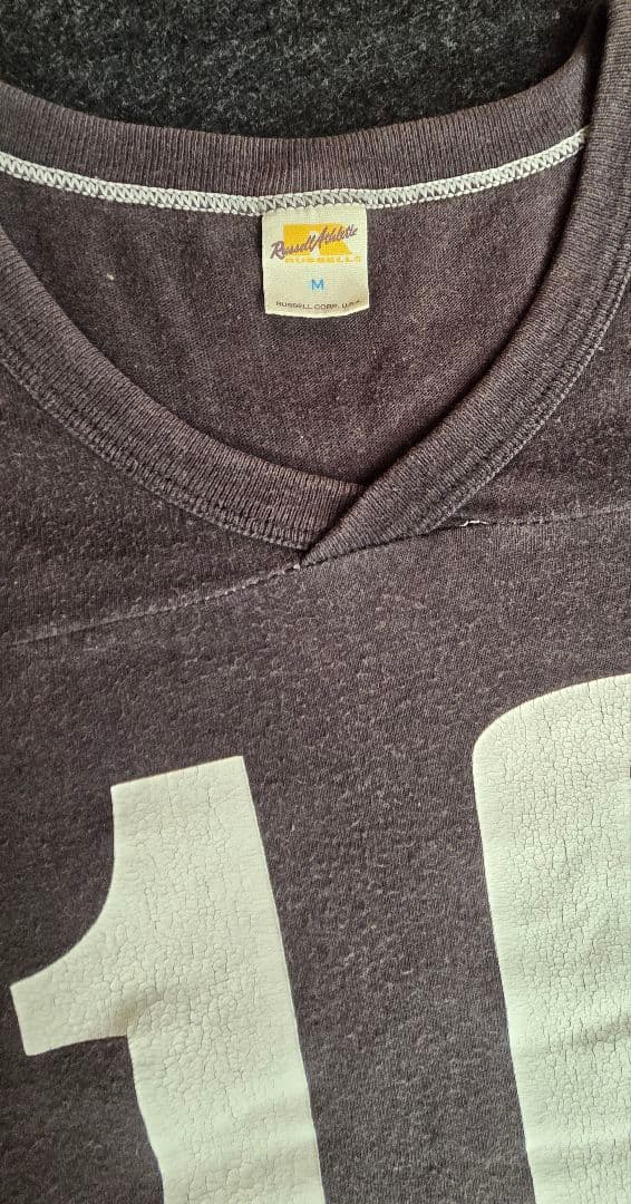 RUSSELL ATHLETIC アメフトゲームshirt 黒 フェード M