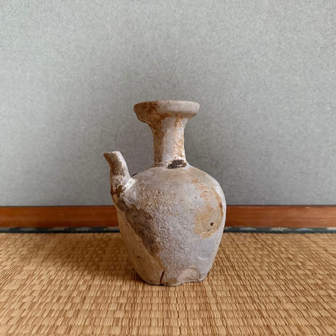 古瀬戸 初期水瓶 水差 水滴 鎌倉時代 花瓶 猿投 古常滑 古美術 骨董 無傷