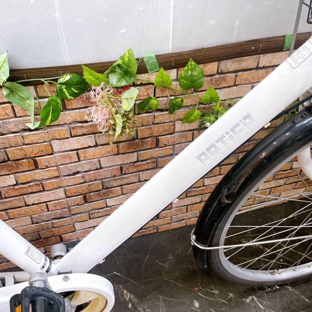 【76】一般車 ママチャリ ホワイト 26インチ 外装変速付き