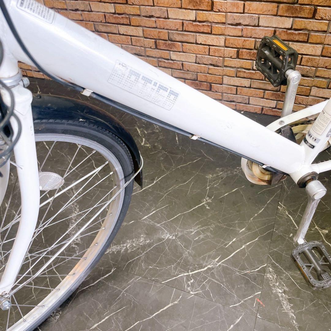 【76】一般車 ママチャリ ホワイト 26インチ 外装変速付き