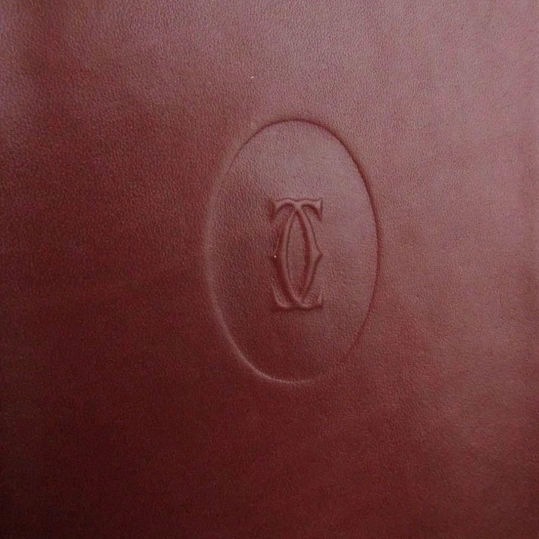 カルティエ マストライン パスポートケース 正規品 希少 レザー ワインレッド