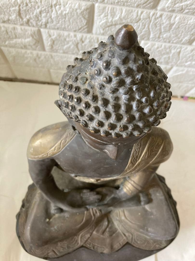 ブロンズ，中国古董仏像，古銅製，高50 cm，重約9500克