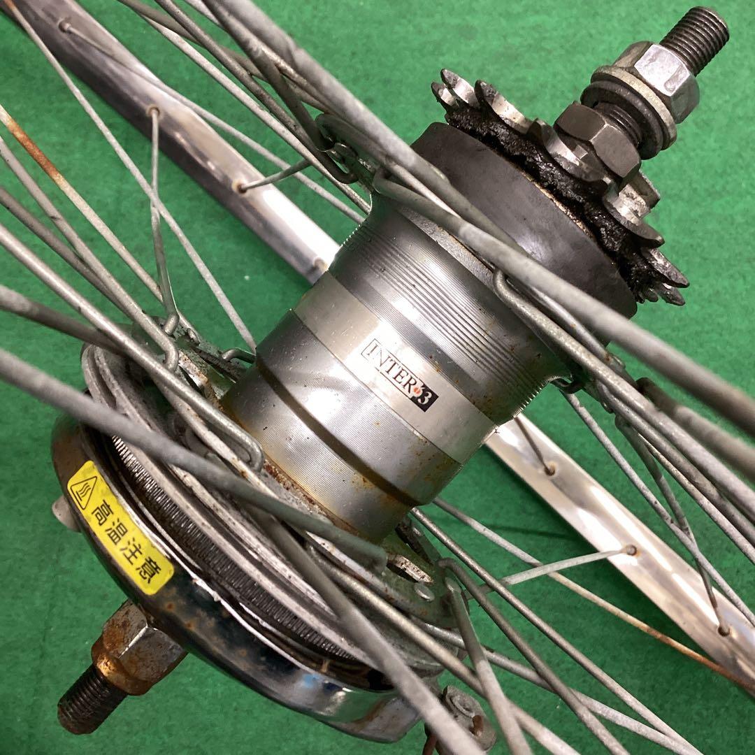 ステンレスリム　後輪 27x1-3/8 内装3段　27インチ ローラーブレーキ