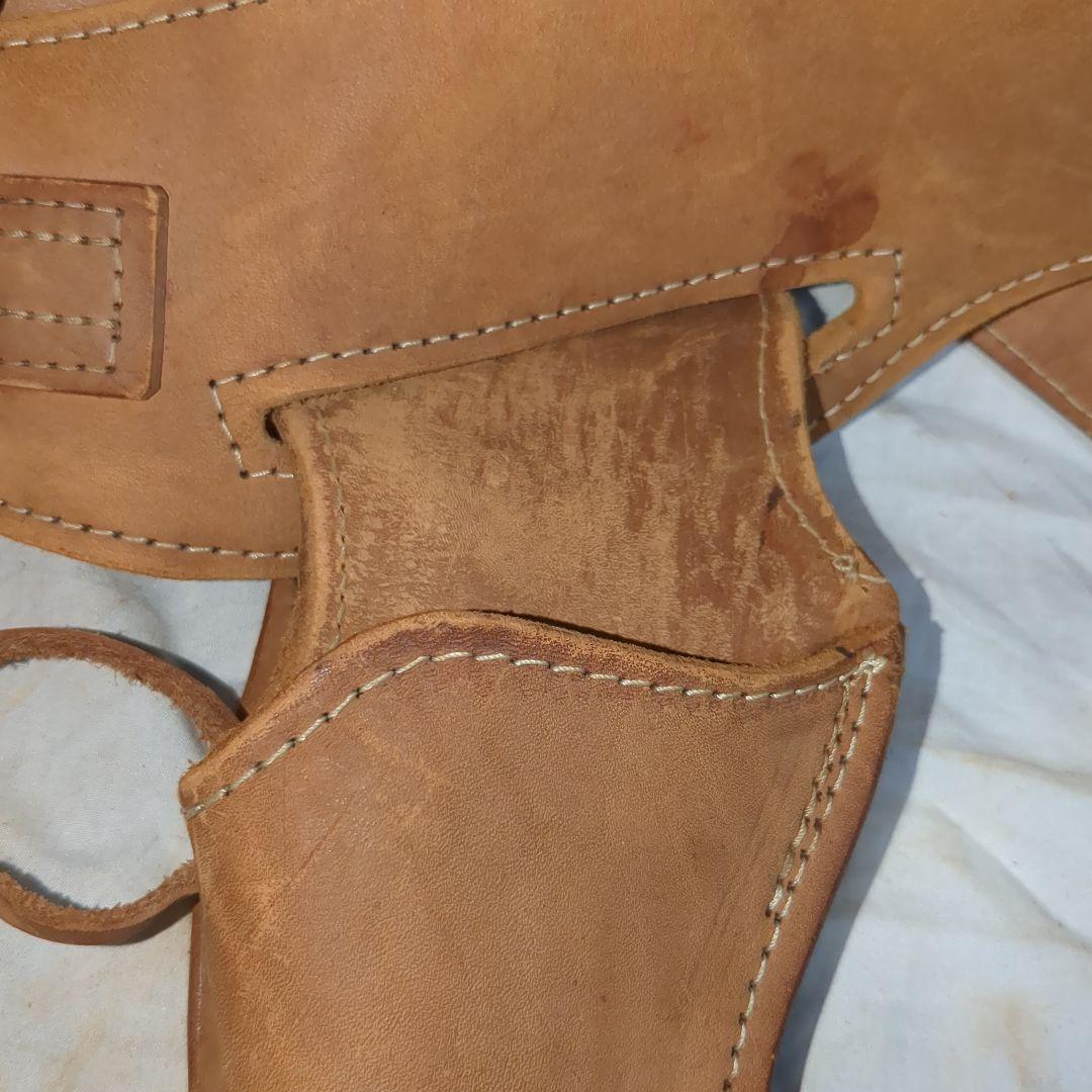 ウエスタンガンベルト　2丁拳銃アキンボスタイル　本革レザーホルスター　saa