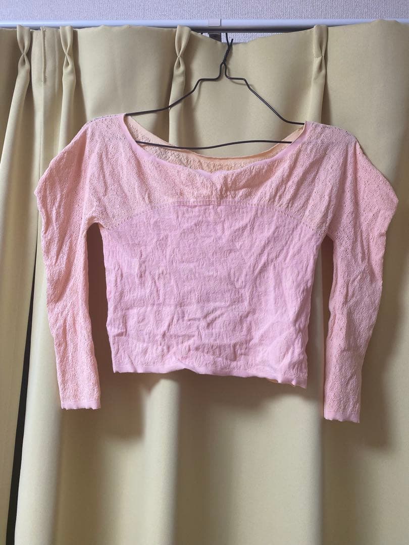 【ノーソーイングニット】リバーシブルショート丈トップ(ヨーロピアンピンク-M)