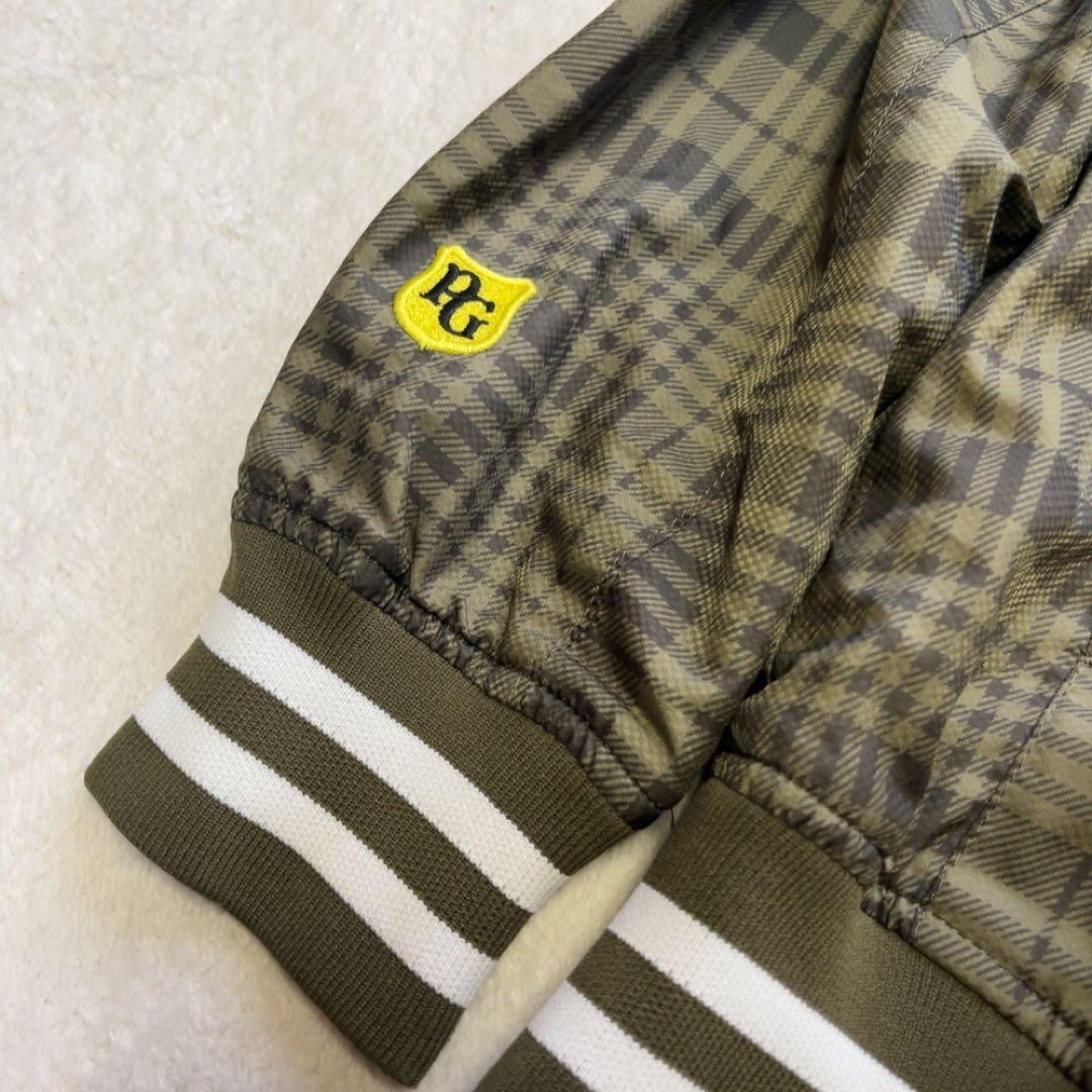 美品　パーリーゲイツ　蓄熱裏地　ナイロン　スニード　ジャケット　カーキ　チェック