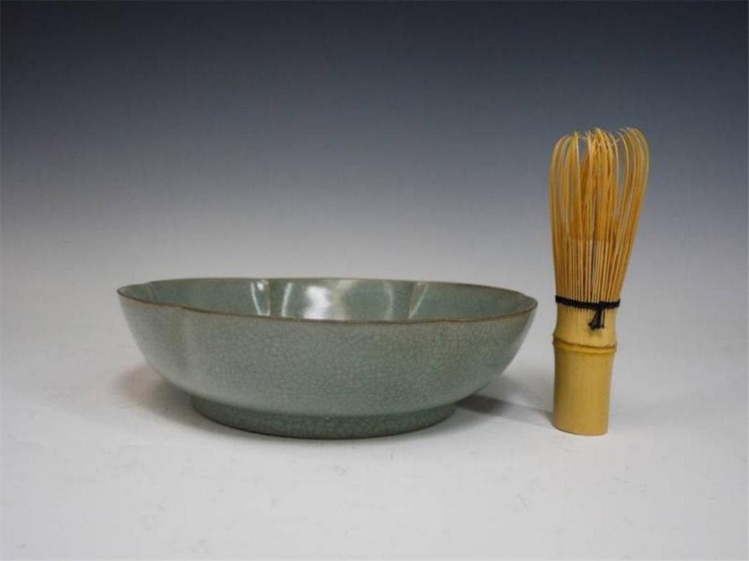 中国美術 宋 汝窯 青磁皿 青磁筆洗 幅18cm 箱付 中国古玩 c21112