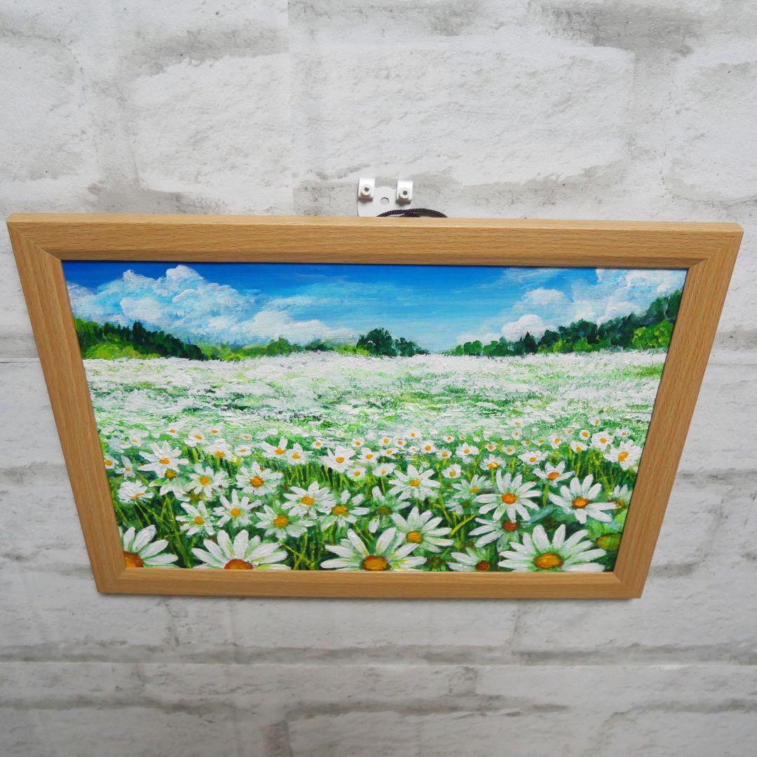 油絵 絵画【マーガレットのお花畑】