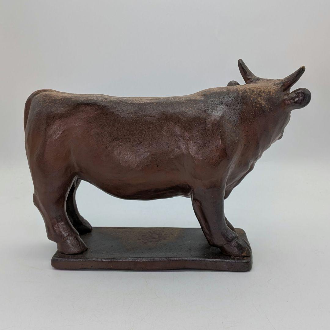 武用君彦 備前焼 干支置物「丁丑」 共箱共布栞 丑年 牛 ウシ 縁起物 在銘