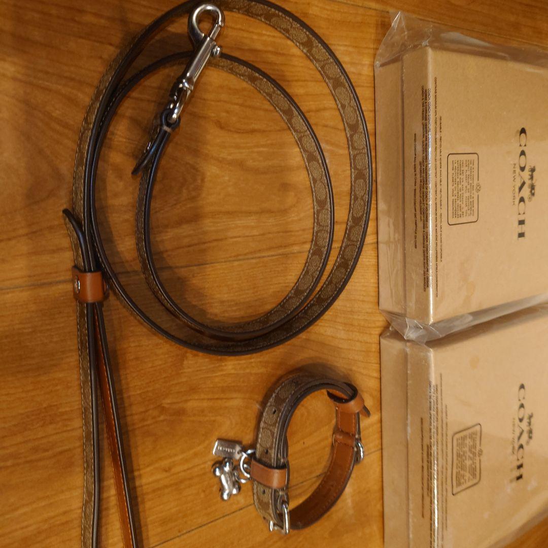 coach dog collar シグネチャー リード&首輪 セット 小型犬