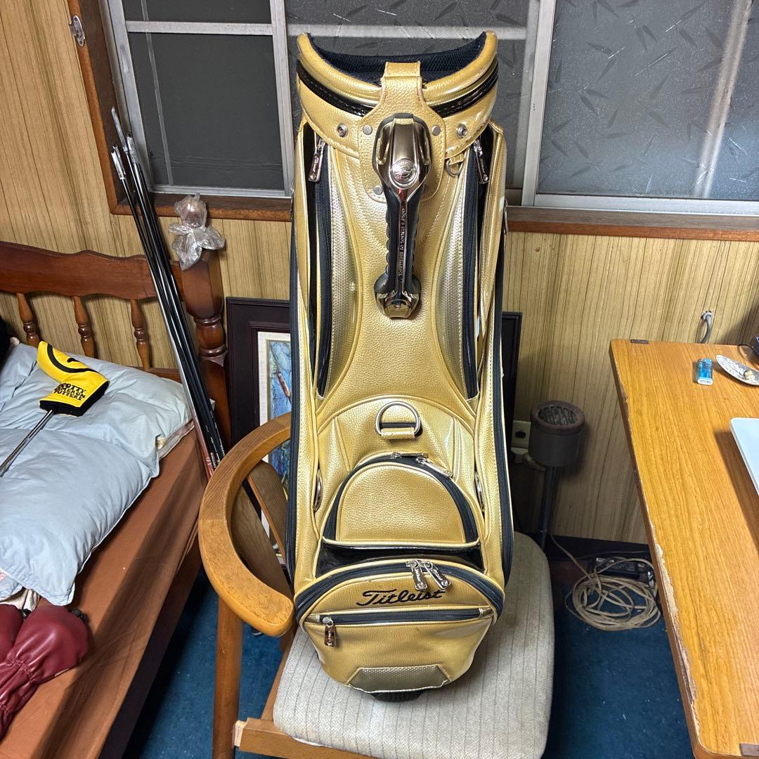 希少色 タイトリスト ゴールド 金 キャディバッグ 5分割 メダリオン 良品