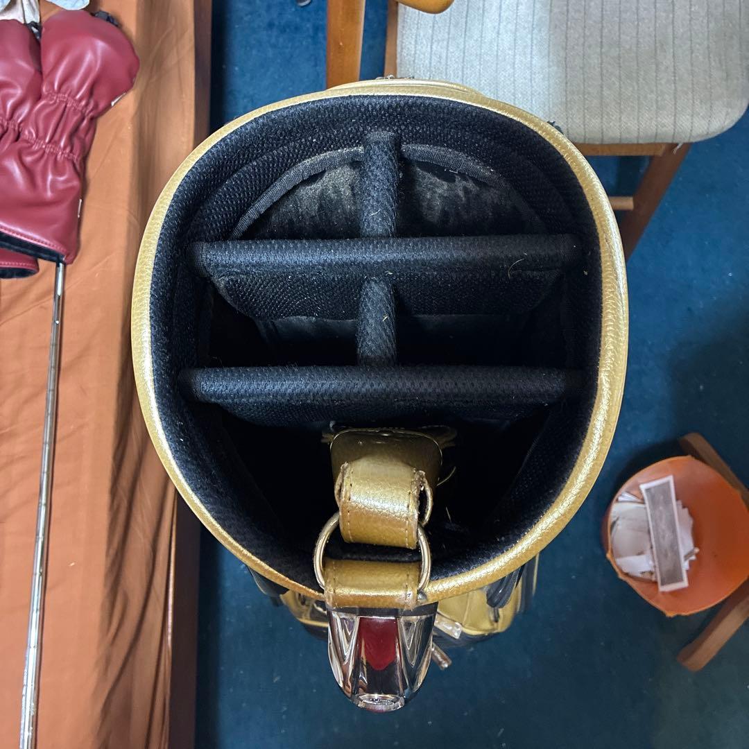 希少色 タイトリスト ゴールド 金 キャディバッグ 5分割 メダリオン 良品