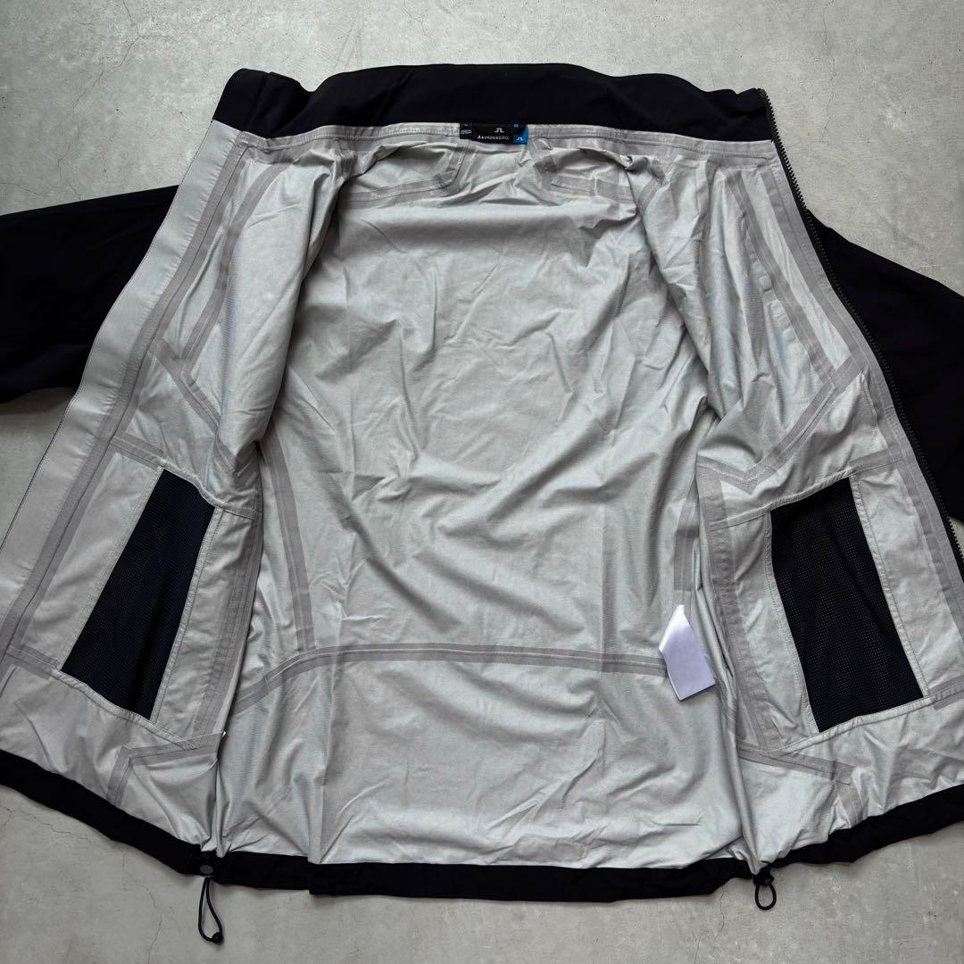 【美品】J.LINDEBERG ダブルジップジャケット レインジャケット ロゴ