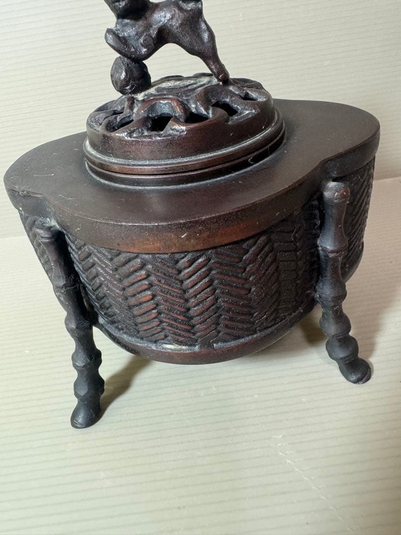 2854 古銅製　獅子　香炉　時代物