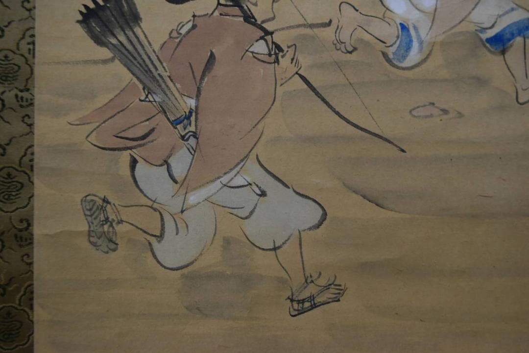 【真作】高取稚成/夏の雨図/京都風景図/人物図/掛軸/名家伝来/AA-78