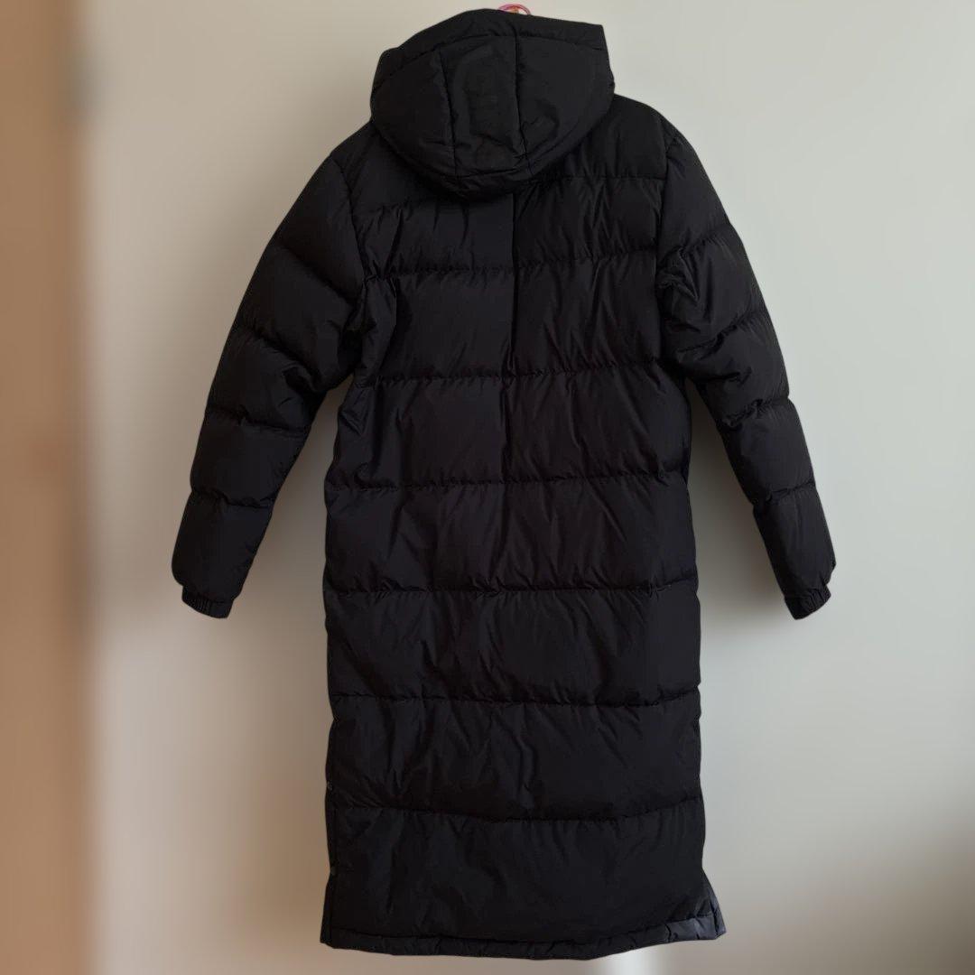 ASICS フード付きロングダウンコート 黒