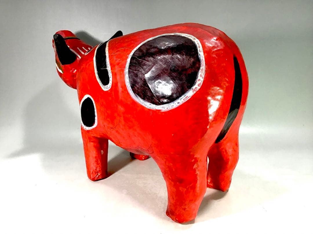 古手 大きい 五十嵐民芸 首振り 赤べこ 張子 人形 郷土玩具 会津 牛 縁起物