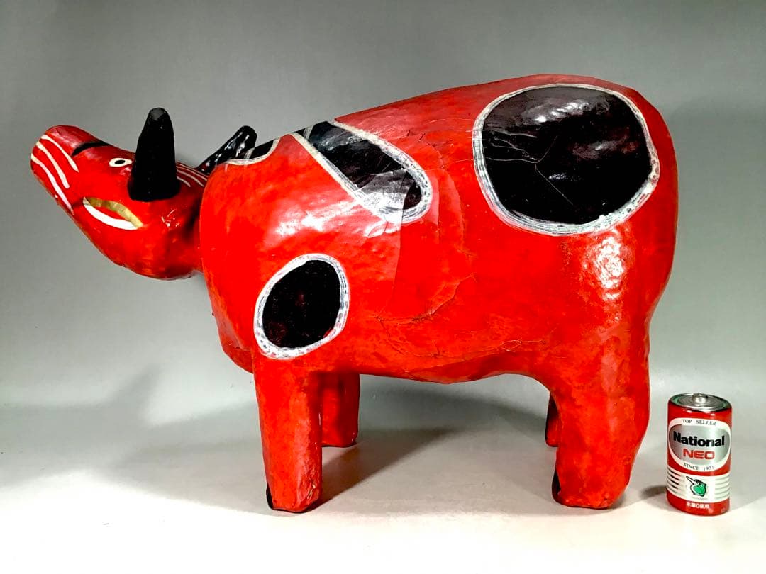 古手 大きい 五十嵐民芸 首振り 赤べこ 張子 人形 郷土玩具 会津 牛 縁起物