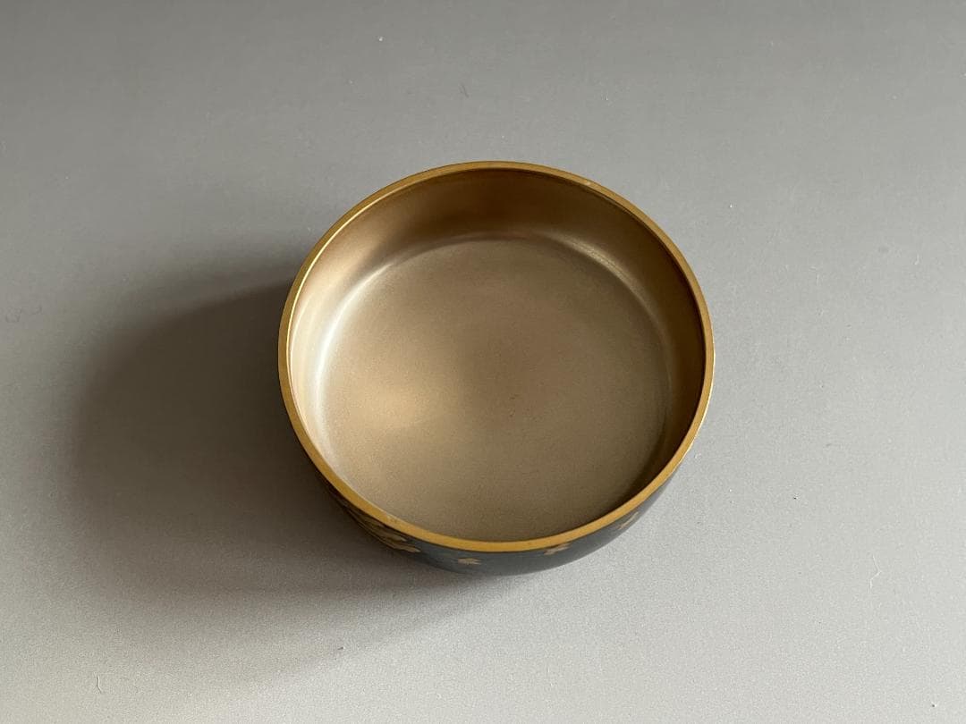 一瓢斎　黒大棗　松蒔絵　内銀地　薄茶器　茶道具