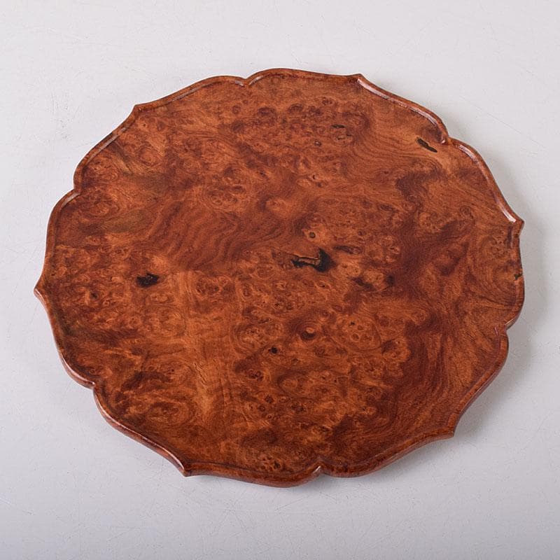 中国　花梨葡萄木瘤木　煎茶盆　香盆　輪花盆　M　8021E