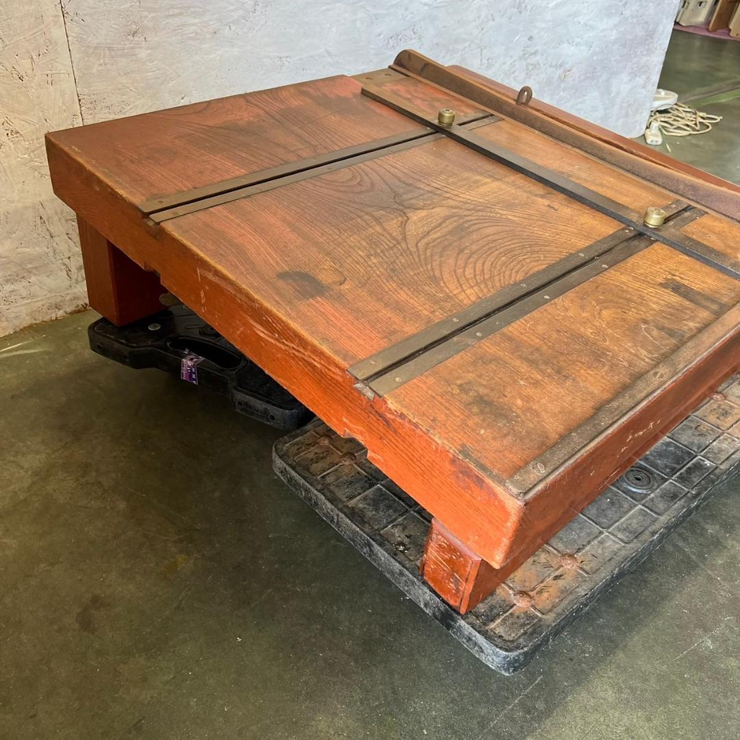 木製裁断機 紙切り台 アンティーク ペーパーカッター 昭和レトロ Y0387