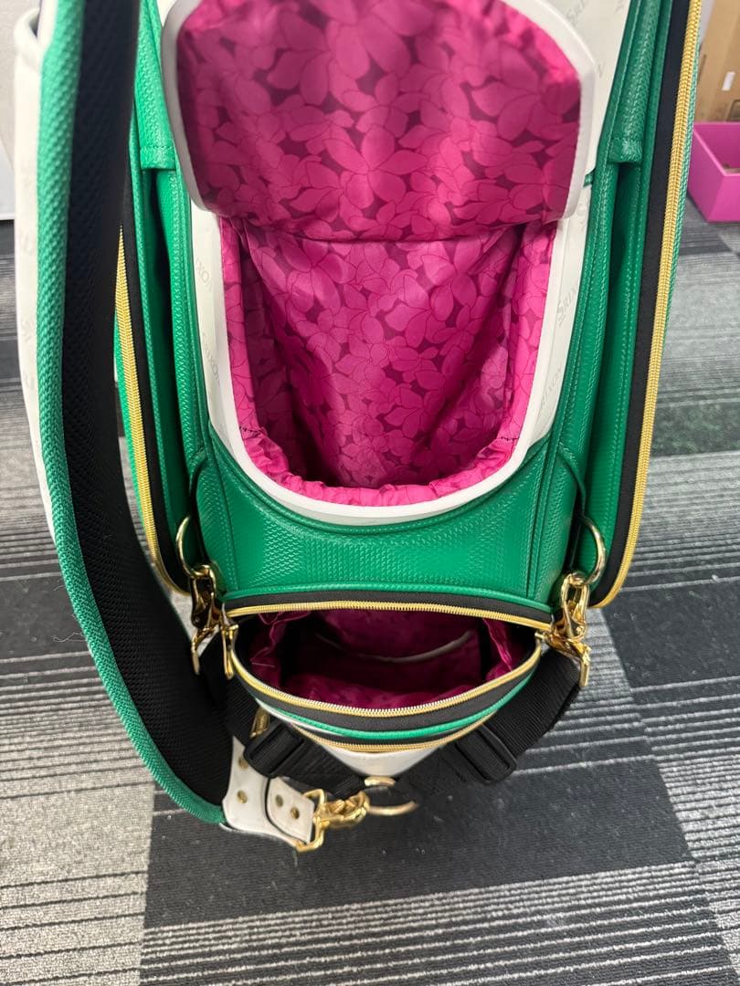 Srixon キャディバッグ 緑/白 レクサスマスターズ松山英樹