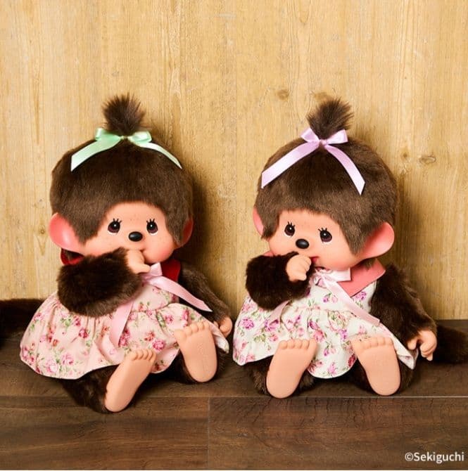 フラワー モンチッチ やわらかL セキグチ レア 花柄ワンピース ぬいぐるみ