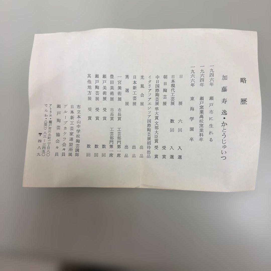 抹茶茶碗 [加藤寿逸] 乾山写 鼠志野焼 共箱（作家自筆箱書き・落款入）付