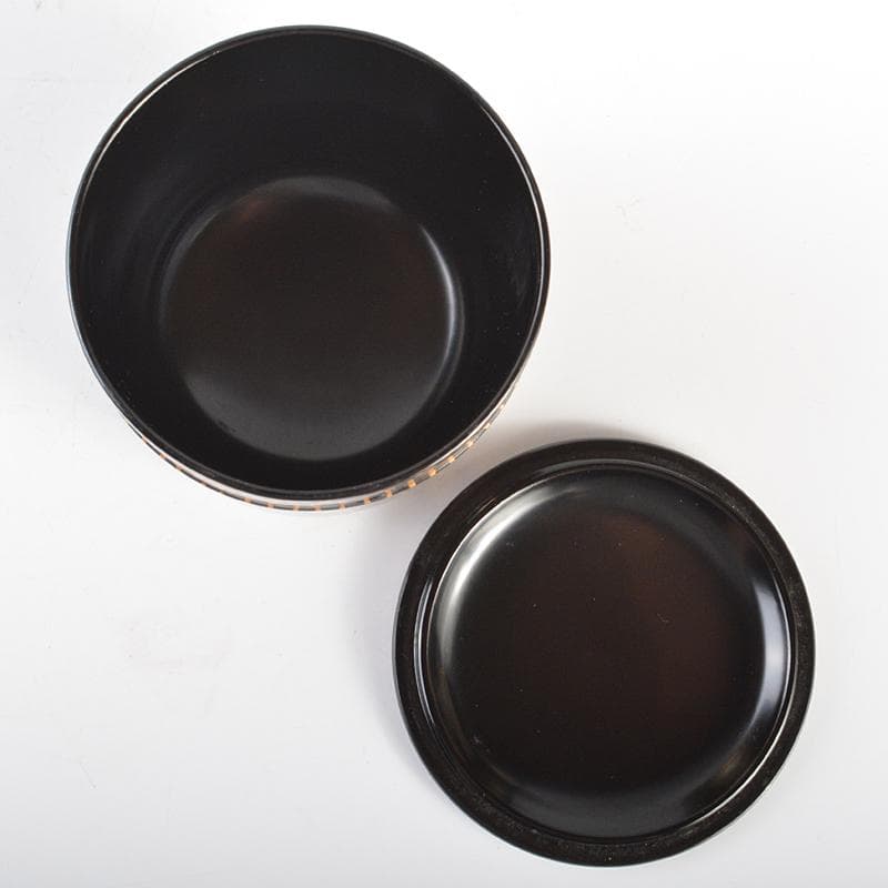 茶道具　山中塗　塗師　辻石斎造　網目宝尽蒔絵　金輪寺　棗　共布共箱　YR6861