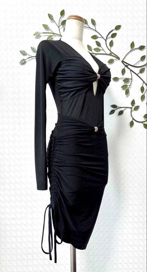 社交ダンス★新品★レッスンウェア★セクシー★2点セット★黒色