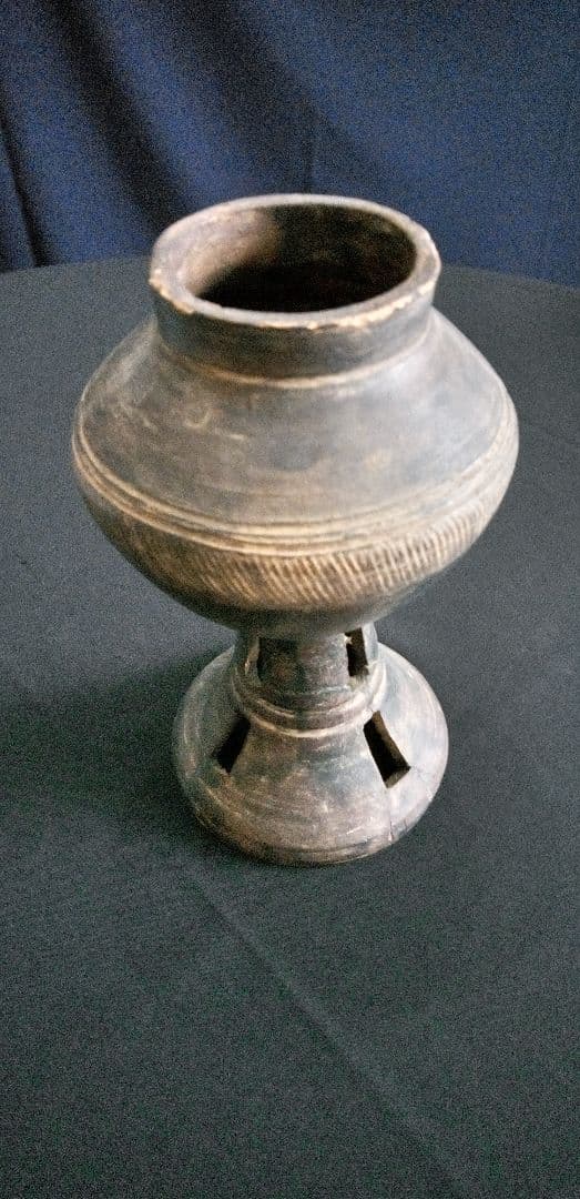 須恵器、土器線刻模様の陶器香炉