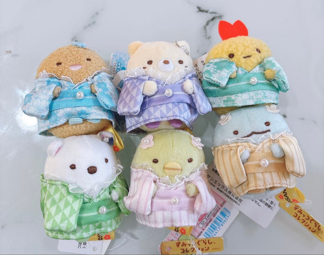 新品タグ付き　和装すみっコぐらし　てのりぬいぐるみ　6個セット