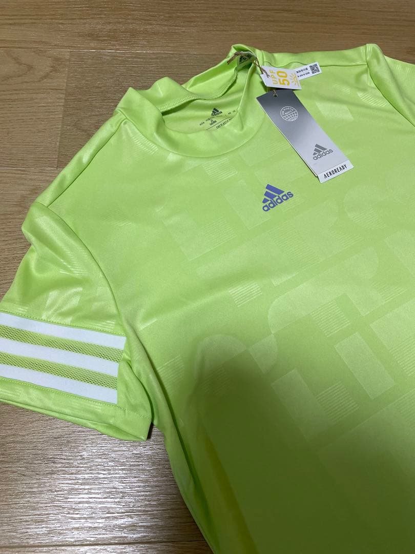 新品　8,490円　アディダスゴルフ　モックネックシャツ　Sサイズ　グリーン