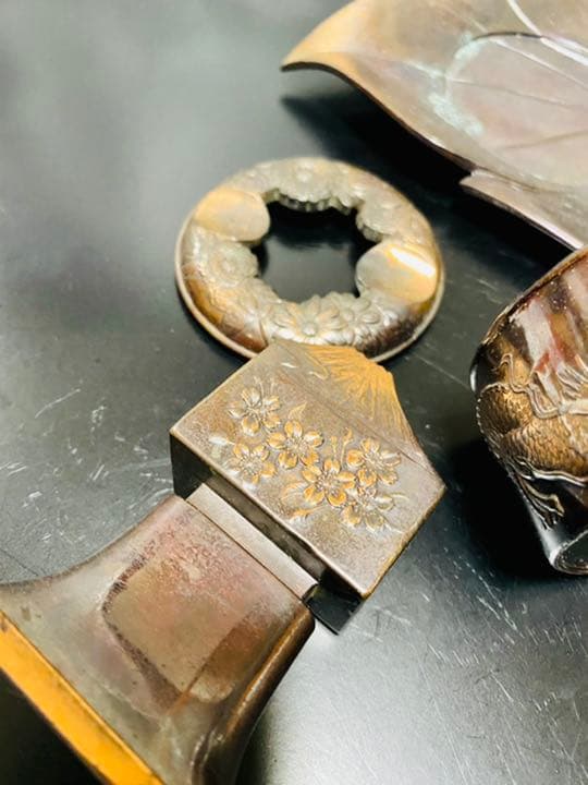 Occupied Japan 超希少灰皿セット　龍柄　銅製　ビンテージ