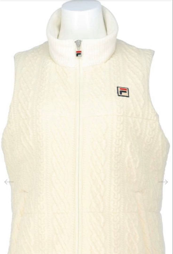 FILA モーデュロイニットニットキルトベスト Sサイズ