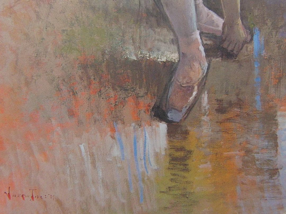 寺井重三、【レッスンの合い間’01】、希少な額装用画集より