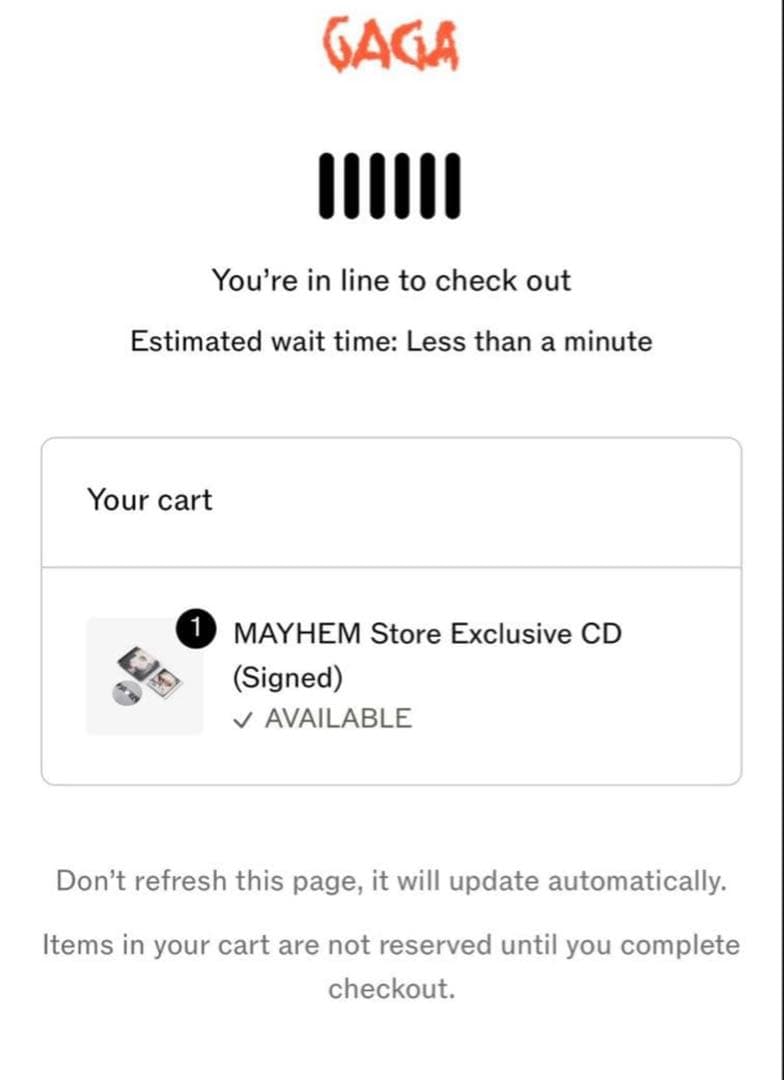 Lady Gaga 直筆サイン入りアートカード　MAYHEM レディーガガ