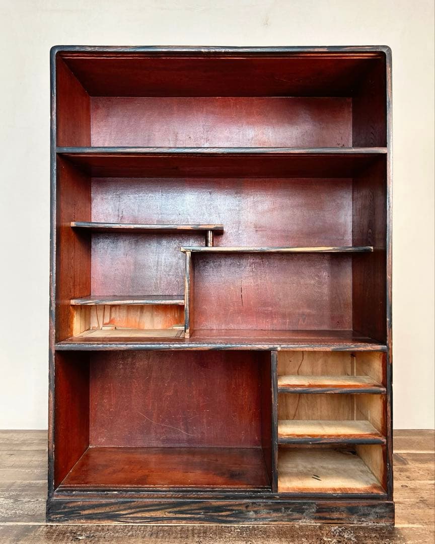 昭和レトロ 古家具 木製 飾り棚 ガラス戸 アンティーク 和家具 収納棚