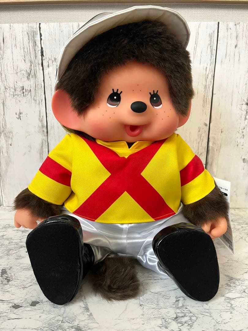 JRA【非売品】 ジャスティンパレス勝負服モンチッチ ジョッキー ぬいぐるみ